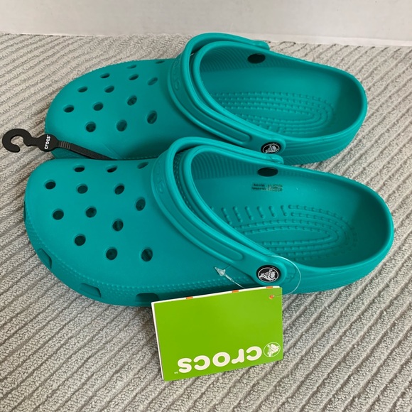 mens teal crocs